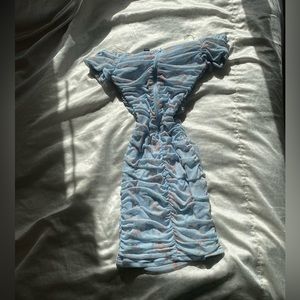 Small mini sky blue mini dress.
